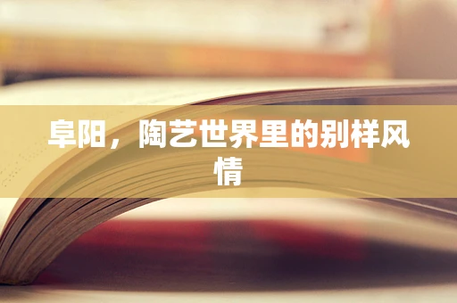 阜阳，陶艺世界里的别样风情